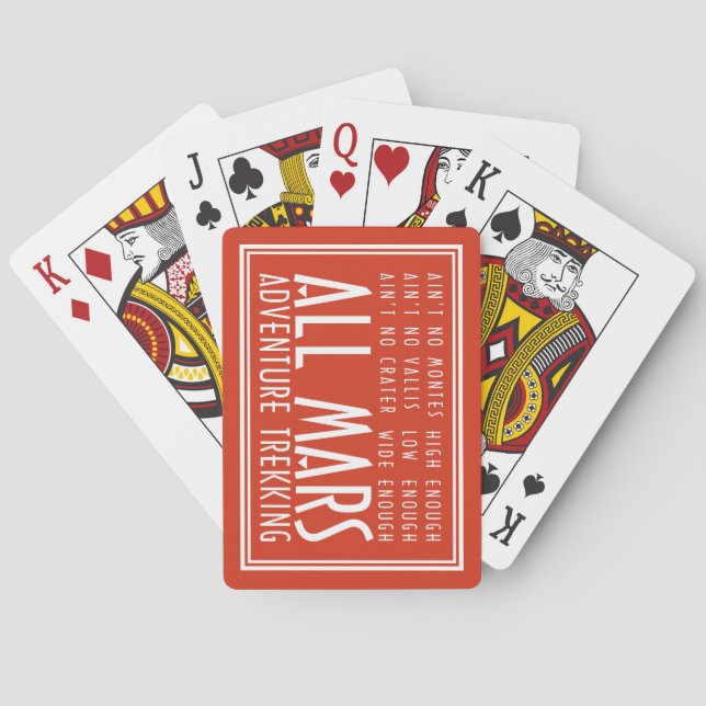 Baraja De Cartas Funny Red White All Mars Trekking Adventure (Reverso)