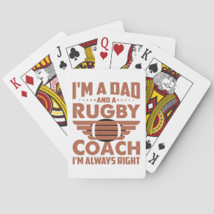Baraja De Cartas Funny Rugby Dad y Rugby Coach