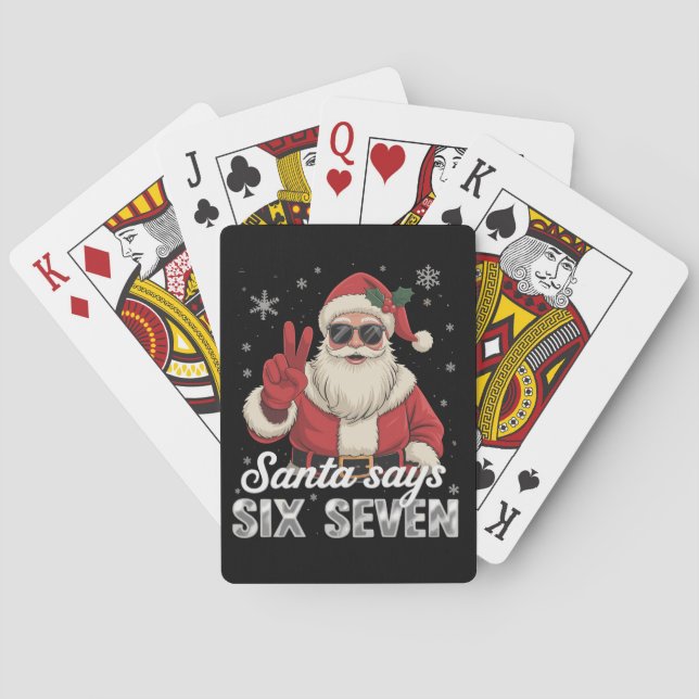 Baraja De Cartas Funny Santa Says Six Seven Christmas 67 Meme Xmas (Reverso)