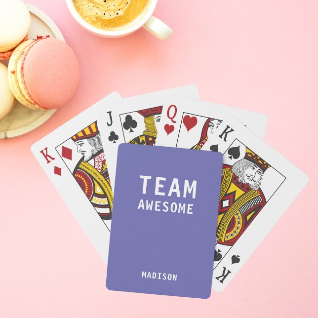 Baraja De Cartas Funny Team Awesome Purple Nombre Personalizado (Subido por el creador)