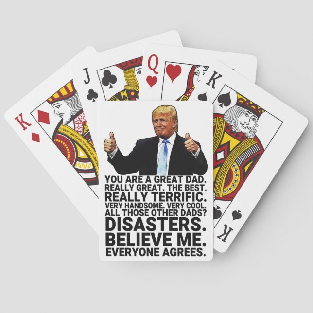 Baraja De Cartas Funny Trump Father Birthday Card (Reverso)