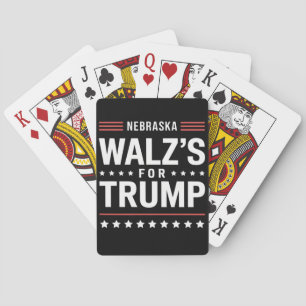 Baraja De Cartas Funny Trump Vance Walz para Trump Nebraska