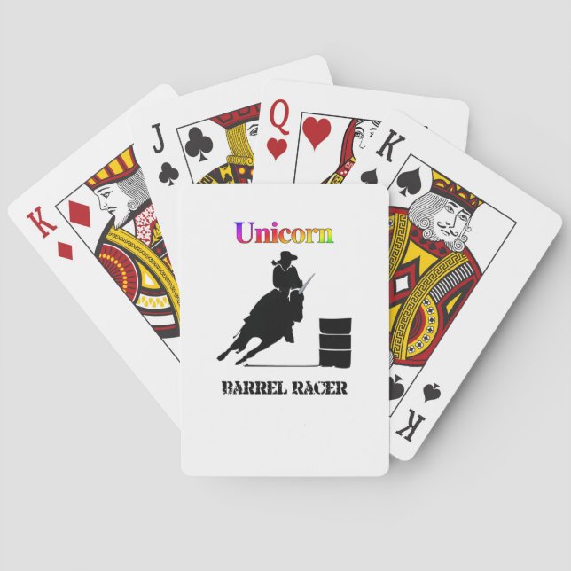 Baraja De Cartas Funny Unicorn Barrel Racer (Reverso)