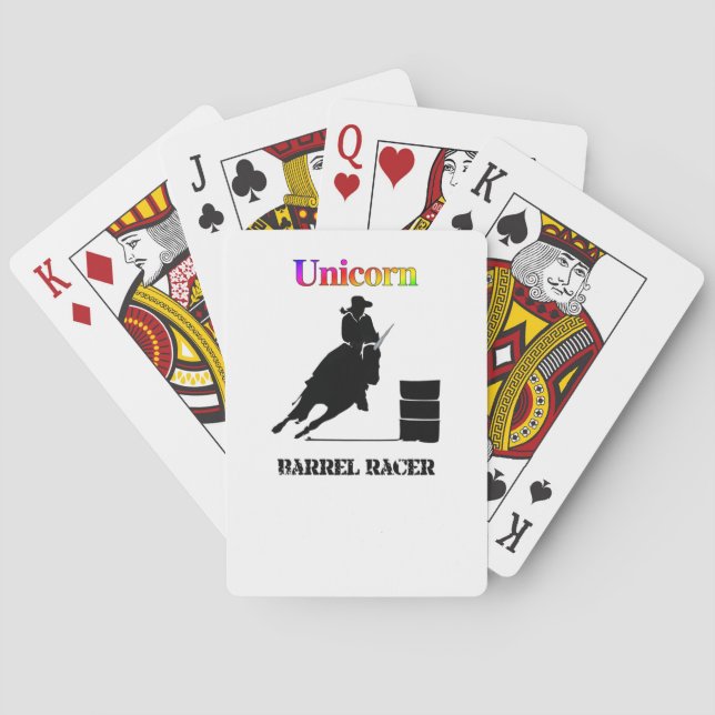 Baraja De Cartas Funny Unicorn Barrel Racer (Reverso)