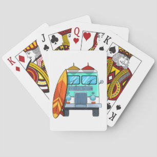 Baraja De Cartas Furgoneta de surf tabla de surf palmeras surfista
