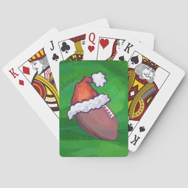 Baraja De Cartas Fútbol de Santa Hat en verde (Reverso)