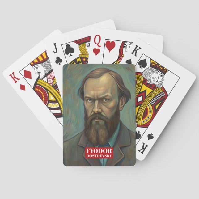 Baraja De Cartas Fyodor Dostoevsky cita a escritores rusos (Reverso)