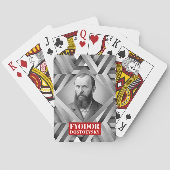 Baraja De Cartas Fyodor Dostoevsky - Estilo geométrico elegante (Reverso)