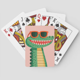 Baraja De Cartas Gafas de sol de cocodrilo divertidas animal de dib