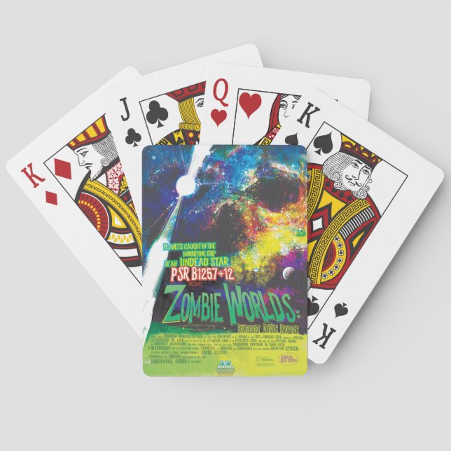 Baraja De Cartas Galaxia de Horrores de Halloween en el mundo zombi (Reverso)