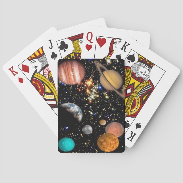 Baraja De Cartas Galaxia de planetas del espacio ultraterrestre (Reverso)