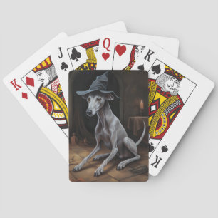 Baraja De Cartas Galgo Italiano Calabazas Halloween Espeluznante