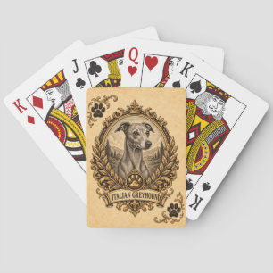 Baraja De Cartas Galgo Italiano, Perro de Patrimonio Antiguo