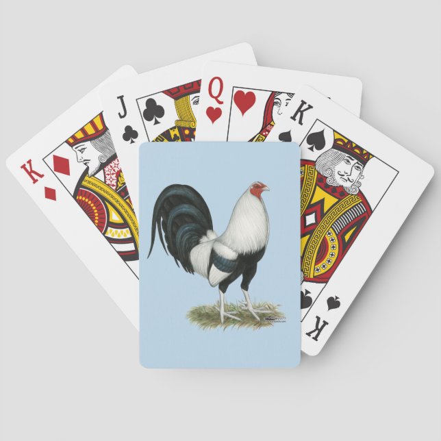 Baraja De Cartas Gallero de ala de pato plateado (Reverso)