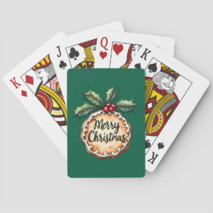 Baraja De Cartas Galleta de Navidad con bayas de acebo