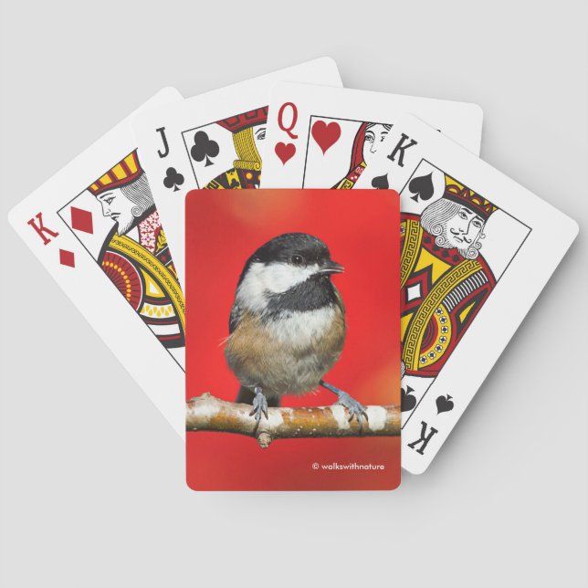 Baraja De Cartas Galleta de pollo con tapa negra y hojas de otoño r (Reverso)