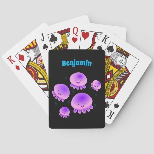 Baraja De Cartas Gallito rosa morado kawaii personalizado (Reverso)