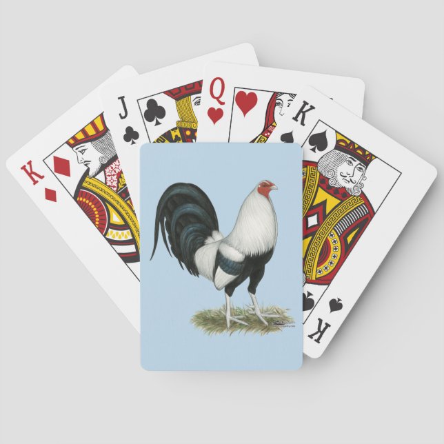 Baraja De Cartas Gallo de pelea Silver Duckwing (Reverso)