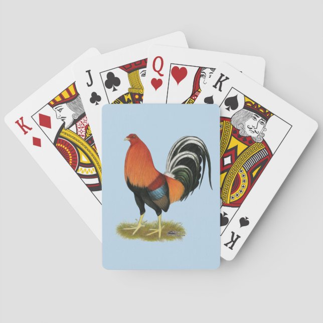 Baraja De Cartas Gallo de trigo del gallo de pelea (Reverso)