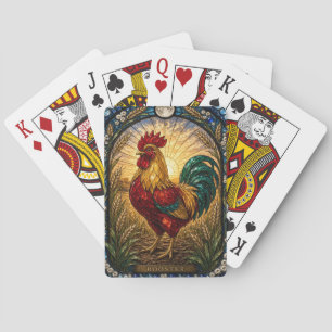 Baraja De Cartas Gallo / Granja de pollos Patio del amanecer Illumi
