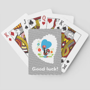 Baraja De Cartas Gallo portugués con puntos de polka negro