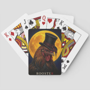 Baraja De Cartas Gallo Sombrero Alto Gótico Surrealista