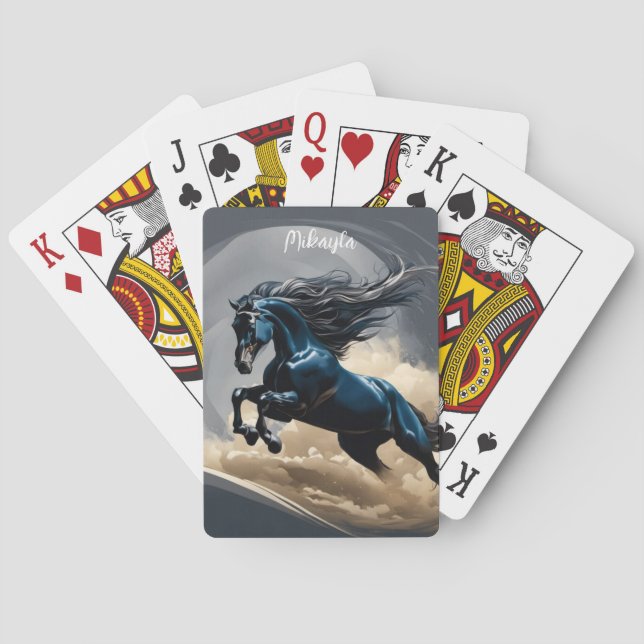Baraja De Cartas Gallopaje de Stallion Negro (Reverso)