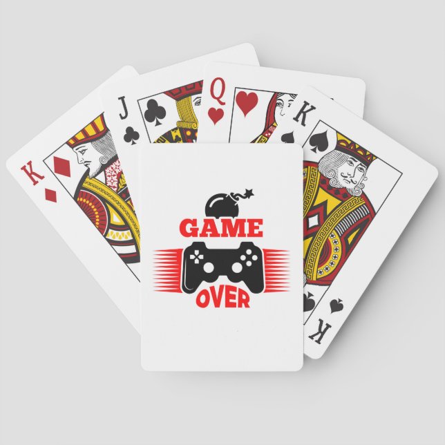Baraja De Cartas Gamer Gift Game Over (Reverso)