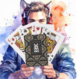 Baraja De Cartas Gamer Name & Photo Tan/Brown/Black