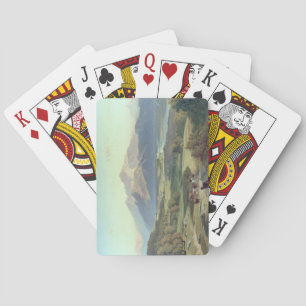 Baraja De Cartas Ganadero a caballo con su ganado en un Mountaino
