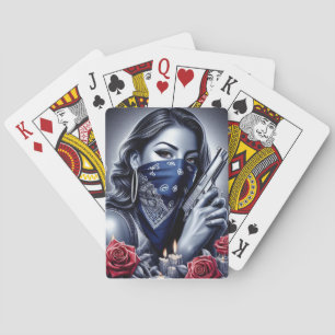Baraja De Cartas Gangster Chica Hip Hop arte chicano Diseño