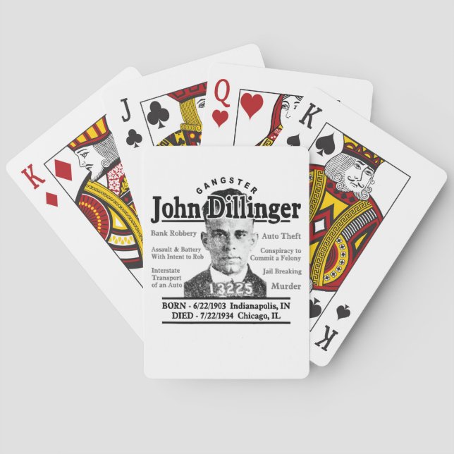 Baraja De Cartas Gangster John Dillinger (Reverso)