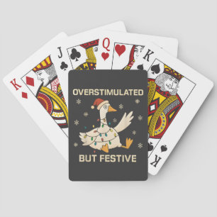 Baraja De Cartas Ganso de Navidad Sobrestimulado Pero Festivo