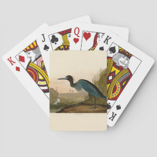 Baraja De Cartas Garza Grulla Azul Impresión de Audubon Arte Coster