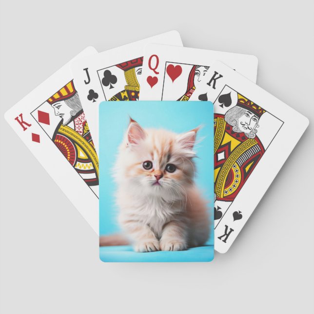 Baraja De Cartas Gatito Blanco Adorable Potrait-54971 (Reverso)