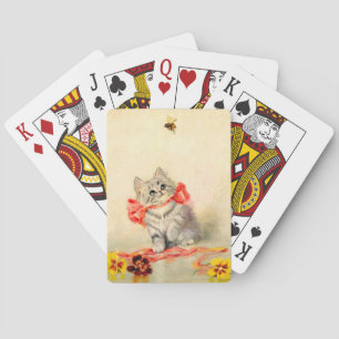 Baraja De Cartas Gatito con cinta roja