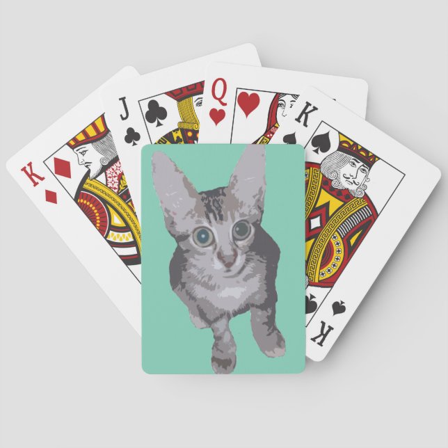 Baraja De Cartas Gatito con los ojos abiertos (Reverso)