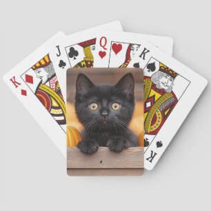 Baraja De Cartas Gatito De Parche De Calabaza