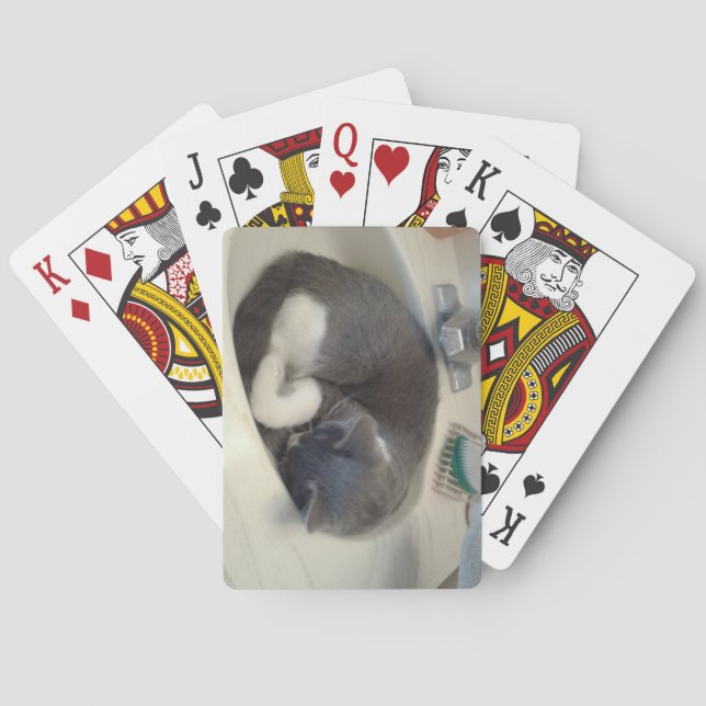 Baraja De Cartas Gatito en el fregadero (Reverso)