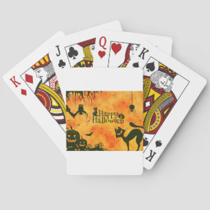 Baraja De Cartas gatito feliz de halloween