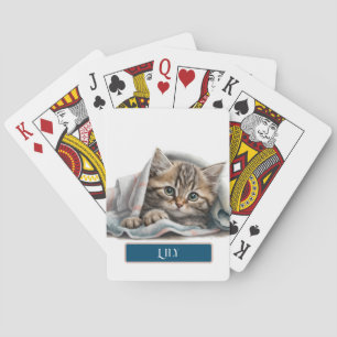 Baraja De Cartas Gatito Lindo en Manta Personalizar