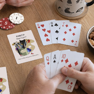 Baraja De Cartas Gatito negro Tarro de pinceles Artista Gato Rosa