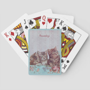 Baraja De Cartas Gatitos de época en una caja de odio retro persona