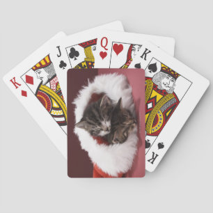 Baraja De Cartas Gatitos durmiendo juntos en Navidades gorra