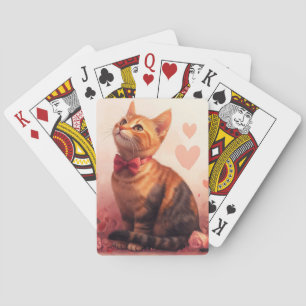 Baraja De Cartas Gato abisino con Rosas - El día de San Valentín