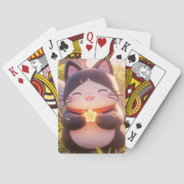 Baraja De Cartas Gato afortunado sonriendo con una estrella