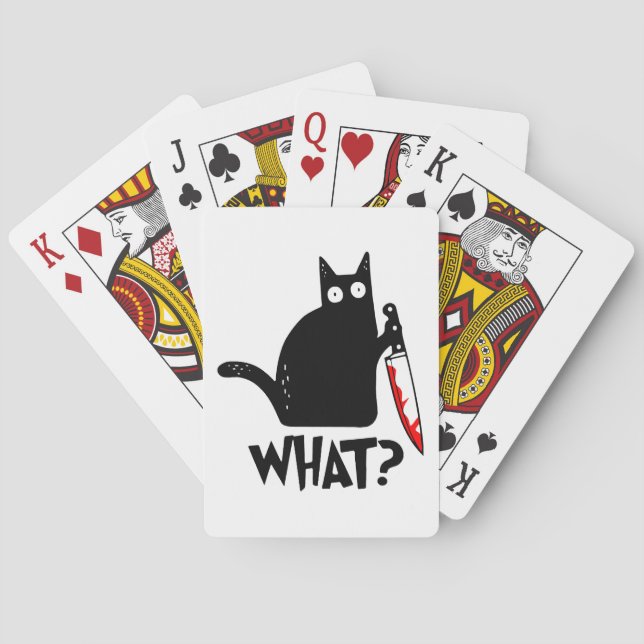 Baraja De Cartas Gato Asesino Con Cuchillo (Reverso)