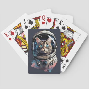 Baraja De Cartas Gato astronauta en arte acuático espacial