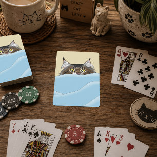 Baraja De Cartas Gato atigrado amarillo divertido y juguetón humor 