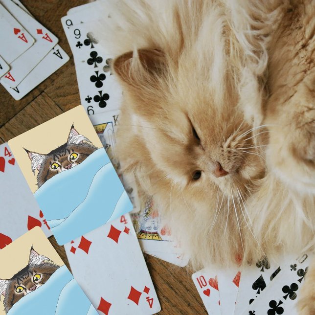 Baraja De Cartas Gato atigrado amarillo divertido y juguetón humor  (Subido por el creador)